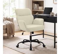 CLP Chaise de Bureau réglable en Hauteur Amado, Fauteuil de Bureau en Tissu rembourré, pivotant avec accoudoirs et Dossier, jusqu'à 135 kg Couleur:crème