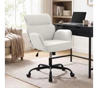 CLP Chaise de Bureau réglable en Hauteur Amado, Fauteuil Similicuir rembourré, pivotant avec accoudoirs et Dossier, Jusqu à 135 kg Couleur:Blanc