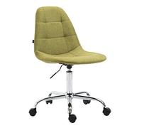 CLP Chaise De Bureau Reims avec Assise Matelassée en Tissu | Chaise de Bureau Ajustable en Hauteur Et Pivotante | Pičtement Métal Chromé, Couleur:Vert