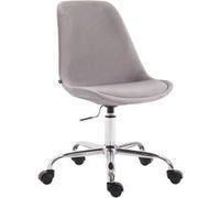 CLP Chaise De Bureau Toulouse en Velours I Pičtement Chromé A roulettes I Maniable Et Moderne I Rembourré I Ajustable en Hauteur, Couleur:Gris