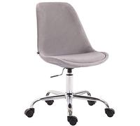 CLP Chaise De Bureau Toulouse en Velours I Pičtement Chromé A roulettes I Maniable Et Moderne I Rembourré I Ajustable en Hauteur, Couleur:Gris