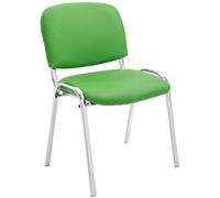 Sedia ospite impilabile KEN in similpelle verde