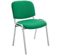 CLP Chaise visiteur Ken en tissu, piétement en métal chromé, confortable, Vert