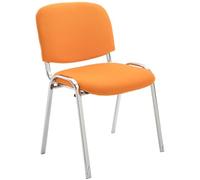 CLP Chaise de conférence Ken Chrom – tissu, empilable, sans roulettes, support chromé – orange