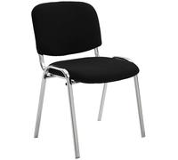 CLP Chaise de conférence Ken – Structure chromée, rembourrage de qualité supérieure, tissu – Noir