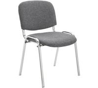 CLP Chaise de conférence Ken – structure chromée, rembourrage qualité supérieure, tissu gris