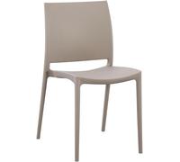 CLP Chaise de Jardin empilable et resistante aux intemperies Meton, Fauteuil avec Dossier, Resistant aux UV, Chaise exterieure en Plastique, Couleur:Taupe