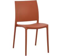 CLP Chaise de Jardin empilable et resistante aux intemperies Meton, Fauteuil avec Dossier, Resistant aux UV, Chaise exterieure en Plastique, Couleur:Terracotta