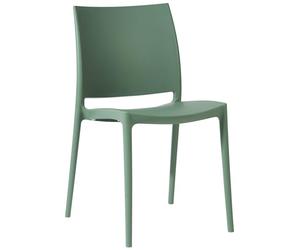 CLP Chaise de Jardin empilable et resistante aux intemperies Meton, Fauteuil avec Dossier, Resistant aux UV, Chaise exterieure en Plastique Couleur:Olive