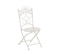 CLP Chaise de Jardin en Fer Forgé Indra Chaise en Fer avec Un Design Antique avec Dossier - Meuble de Jardin en Fer en Métal, Couleur: crème Antique