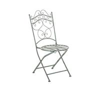 CLP Chaise de Jardin en Fer Forgé Indra Chaise en Fer avec Un Design Antique avec Dossier - Meuble de Jardin en Fer en Métal, Couleur: Vert Antique