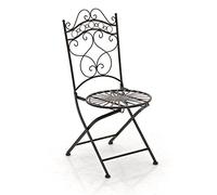 CLP Chaise de Jardin en Fer Forgé Indra Chaise en Fer avec Un Design Antique avec Dossier - Meuble de Jardin en Fer en Métal, Couleur: Bronze