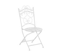 CLP Chaise de Jardin en Fer Forgé Indra Chaise en Fer avec Un Design Antique avec Dossier - Meuble de Jardin en Fer en Métal, Couleur: Blanc