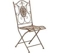 CLP Chaise De Jardin Pliable en Métal Sibell, Chaise D'Extérieur en Fer Forgé, Chaise De Terrasse/Balcon Solide Et Résistante Couleur:Marron Antique
