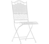 CLP Chaise de Jardin Pliante Kiran, Chaise en Metal Style Art Nouveau, Chaise de Balcon en Fer pour terrasse, Balcon et Jardin, Charme Campagne, Couleur:Blanc