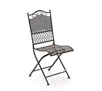 CLP Chaise de Jardin Pliante Kiran, Chaise en Metal Style Art Nouveau, Chaise de Balcon en Fer pour terrasse, Balcon et Jardin, Charme Campagne, Couleur:Bronze