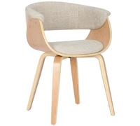 CLP Chaise de salle à manger Bruce - 150 kg, pied bois, rembourrée, crème