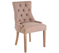 CLP Chaise De Salle A Manger Aberdeen en Tissu I Chaise Confortable avec Rembourrage Épais I Piétement en Bois D'Hévéa, Couleur:Taupe, Couleur du Cadre:Antique Clair