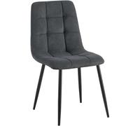 CLP Chaise de Salle à Manger Antibes I Chaise de Cuisine avec revêtement en Velours côtelé surpiqué I Peut Supporter jusqu'à 150 kg, Couleur:Noir