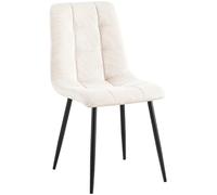 CLP Chaise de Salle à Manger Antibes I Chaise de Cuisine avec revêtement en Velours côtelé surpiqué I Peut Supporter jusqu'à 150 kg | Couleur crème