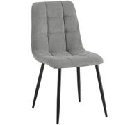 CLP Chaise de Salle à Manger Antibes I Chaise de Cuisine avec revêtement en Velours côtelé surpiqué I Peut Supporter jusqu'à 150 kg, Couleur:Gris