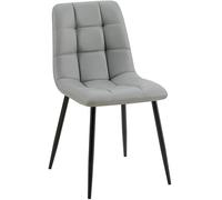 CLP Chaise de Salle à Manger Antibes Similicuir I Chaise rembourrée surpiquée I Peut Supporter jusqu'à 150 kg, Couleur:Gris Clair