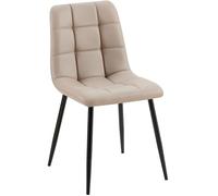 CLP Chaise de Salle à Manger Antibes Similicuir I Chaise rembourrée surpiquée I Peut Supporter jusqu'à 150 kg, Couleur:Taupe