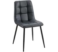 CLP Chaise de Salle à Manger Antibes Similicuir I Chaise rembourrée surpiquée I Peut Supporter jusqu'à 150 kg, Couleur:Noir