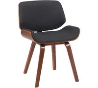 CLP Chaise de Salle à Manger Beverley Tissu, Chaise de Cuisine en Bois, avec Dossier, Fauteuil rembourré Couleur:Noyer/Noir