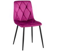 CLP Chaise de Salle à Manger Clairton rembourrée, Chaise de Cuisine avec revêtement capitonné, Charge Max. 150 kg | Couleur Violet Matériel Velours