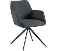 CLP Chaise de Salle à Manger Cord, Chaise rembourrée Olema, Chaise de Cuisine pivotante 180° mécanisme de pivotement Couleur:Noir