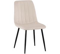 CLP Chaise De Salle A Manger Dijon en Tissu Ou Velours I Chaise avec Surface D'assise Matelassée Pieds en Metal I Charge Max.150 Kg, Couleur:crème, Matériel:Velours