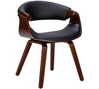 CLP Chaise de Salle à Manger Foley I avec accoudoirs et piètement en Bois I Chaise de Cuisine et de Salon | Couleur Noyer/Noir Matériel Similicuir