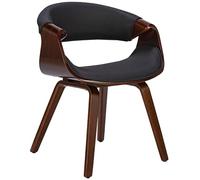 CLP Chaise de Salle à Manger Foley I avec accoudoirs et piètement en Bois I Chaise de Cuisine et de Salon | Couleur Noyer/Noir Matériel Tissu