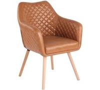 Chaise de salle à manger - CLP - Gent - Similicuir - Marron clair - Ergonomique