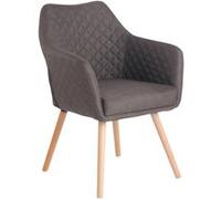 CLP Chaise de salle à manger Gent Tissu , Gris foncé/Nature Gris foncé G
