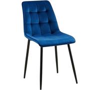 CLP Chaise de Salle à Manger Gifford I Chaise rembourrée avec revêtement en Velours I Chaise de Cuisine avec Dossier Couleur:Bleu foncé;Matériel:Velours