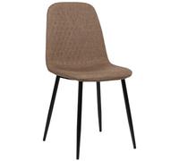 CLP Chaise de salle à manger Giverny avec Piètement en métal noir , Marron/Tissu