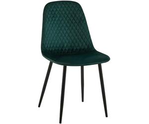 CLP Chaise De Salle A Manger Giverny en Tissu Ou Velours I Chaise avec Dossier Matelassée Pieds en Metal I Charge Max.150 Kg Couleur:Vert;Matériel:Velours