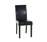 CLP Chaise de Salle à Manger INA en Similicuir I Siège Rembourré I Chaise avec Dossier Et Pieds en Bois, Couleur:Noir, Couleur du Cadre:Noir