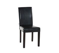 CLP Chaise de Salle à Manger INA en Similicuir I Siège Rembourré I Chaise avec Dossier Et Pieds en Bois, Couleur:Marron, Couleur du Cadre:Brun foncé