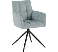 CLP Chaise de Salle à Manger Jonah, Fauteuil pivotant avec accoudoirs, Rotation Automatique 180°, revêtement Tissu Facile d'entretien, Couleur: Turquoise