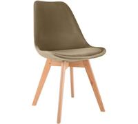 CLP Chaise de Salle à Manger Linares rembourrée, Chaise de Cuisine avec Dossier, Structure en Bois de hêtre, Patins de Protection Couleur:Marron;Matériel:Velours