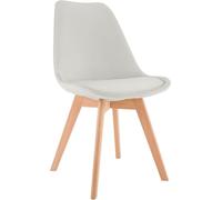 CLP Chaise de salle à manger Linares – Velours gris clair, structure en bois