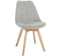 CLP Chaise de Salle à Manger Linares rembourrée, Chaise de Cuisine avec Dossier, Structure en Bois de hêtre, Patins de Protection | Couleur Gris Matériel Cordon
