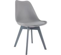 CLP Chaise de Salle à Manger Linares rembourrée, Chaise de Cuisine avec Dossier, Structure en Bois de hêtre, Patins de Protection Matériel:Plastique;Couleur:Gris/Gris
