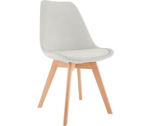 CLP Chaise de Salle à Manger Linares rembourrée, Chaise de Cuisine avec Dossier, Structure en Bois de hêtre, Patins de Protection | Couleur Gris Clair Matériel Velours