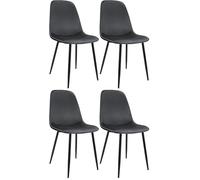 CLP Chaise de Salle à Manger, Lot de 4, rembourrées Maryam, Chaise de Cuisine avec Dossier, capacité 150 kg pour Cuisine, Salon et Chambre, Couleur: Gris foncé, Matériel: Velours