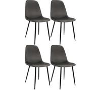 CLP Chaise de Salle à Manger, Lot de 4, rembourrées Maryam, Chaise de Cuisine avec Dossier, capacité 150 kg pour Cuisine, Salon et Chambre Couleur:Anthracite;Matériel:Velours