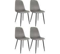 CLP Chaise de Salle à Manger, Lot de 4, rembourrées Maryam, Chaise de Cuisine avec Dossier, capacité 150 kg pour Cuisine, Salon et Chambre Couleur:Gris Clair;Matériel:Velours